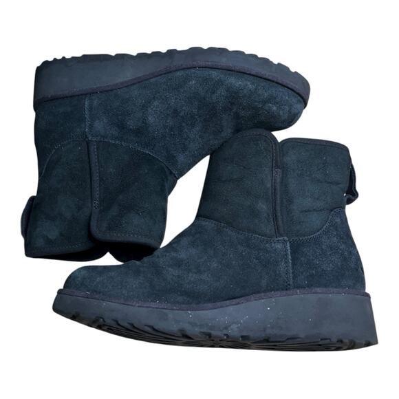 Ugg Kristin Wedge Short Boots Winter Shearling Black Suede Women’s Designer US 6 - Picture 7 of 9